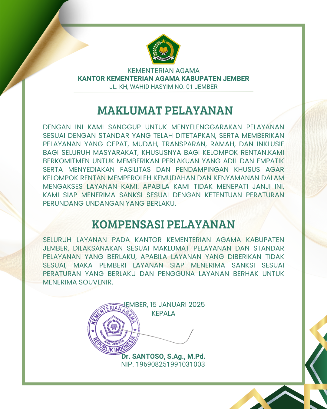MAKLUMAT PELAYANAN